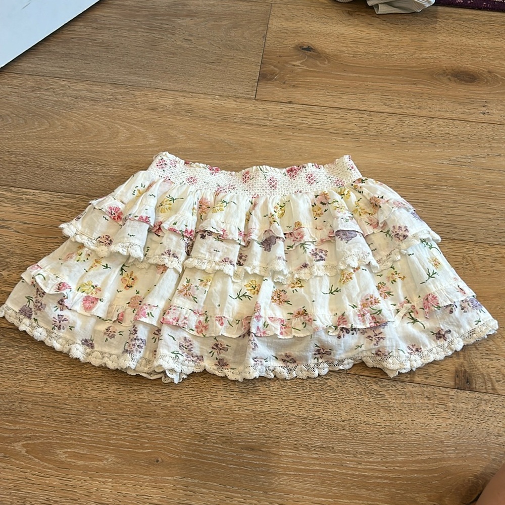 White floral kids love shack fancy skirt, size 10